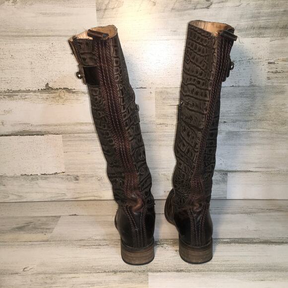 Spirit by Lucchese Bailey Riding Boot Womens 6 M Chocolate Brown Leather Tall - Picture 3 of 15